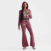 Women's Ed Hardy Pink Panther Leopard Relaxed Full-Zip Hoodie