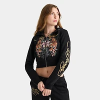 Women's Ed Hardy Tiger Fleece Full-Zip Hoodie