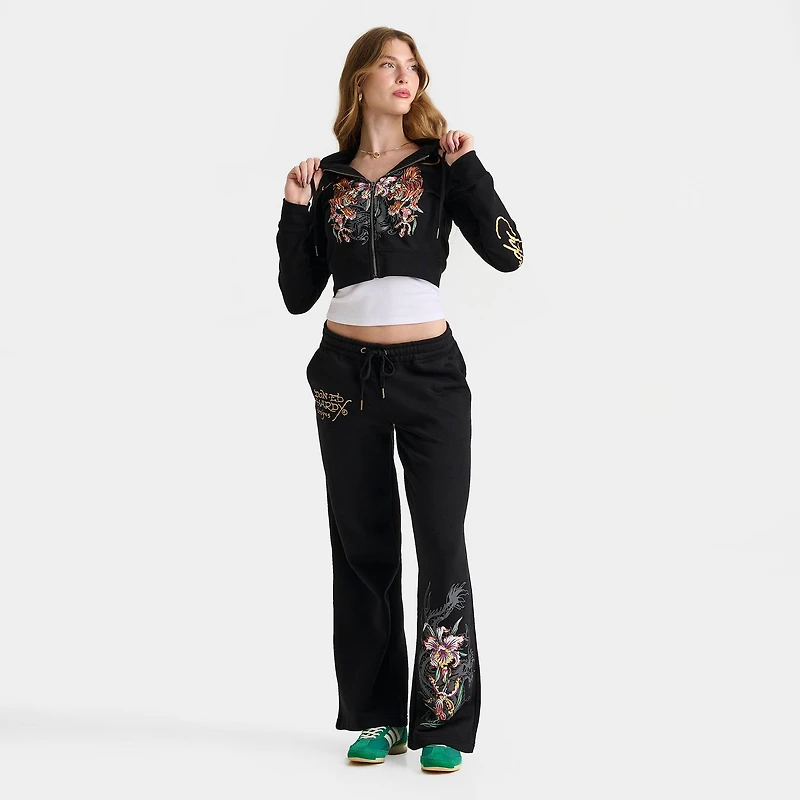 Women's Ed Hardy Tiger Fleece Full-Zip Hoodie