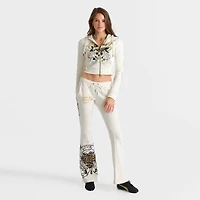 Women's Ed Hardy "Love Kills Slowly" Cropped Full-Zip Fleece Hoodie