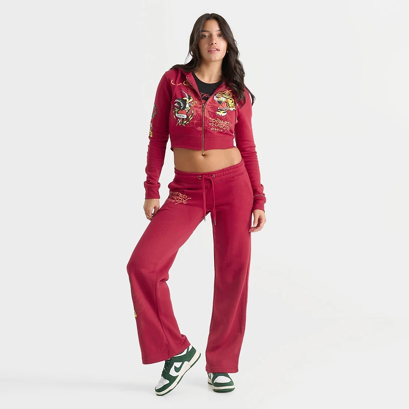 Women's Ed Hardy Eagle Tiger Fleece Full-Zip Hoodie