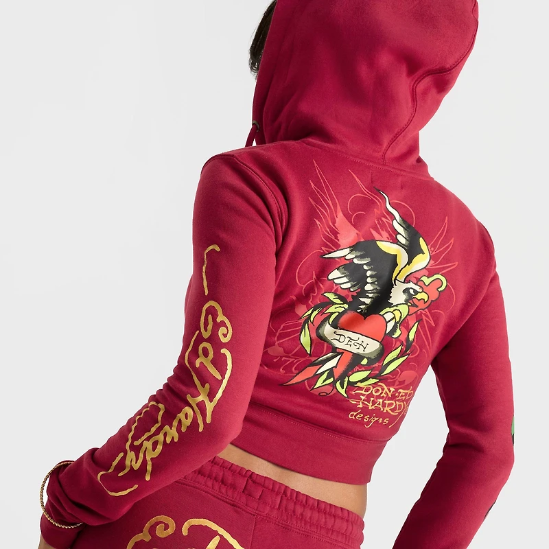 Women's Ed Hardy Eagle Tiger Fleece Full-Zip Hoodie