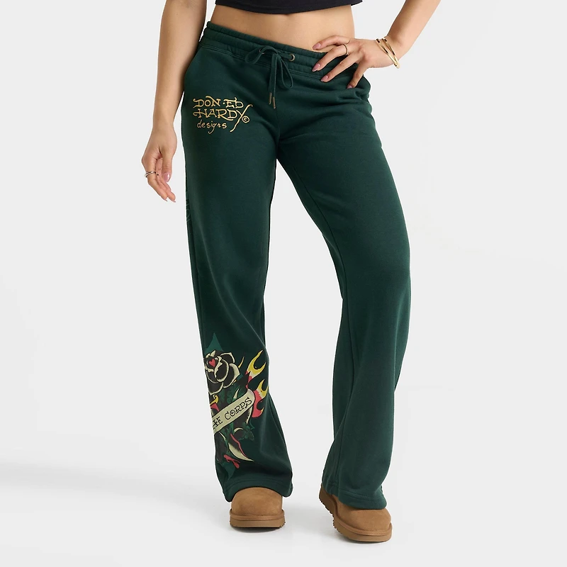 Women's Ed Hardy Sacred Heart Fleece Jogger Pants