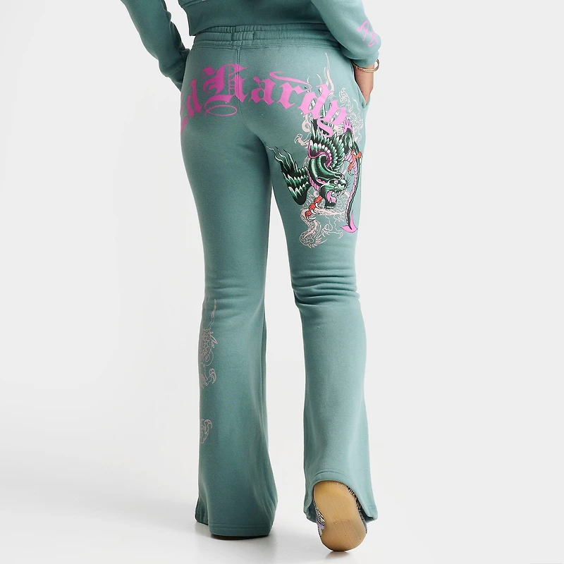 Women's Ed Hardy Wings Bootcut Fleece Pants