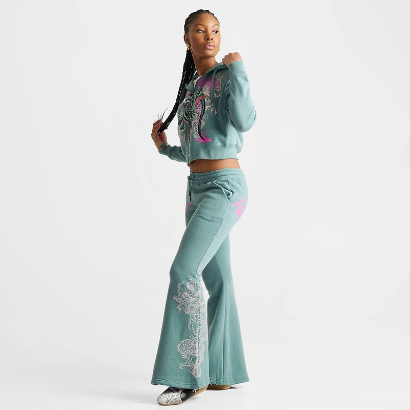 Women's Ed Hardy Wings Bootcut Fleece Pants
