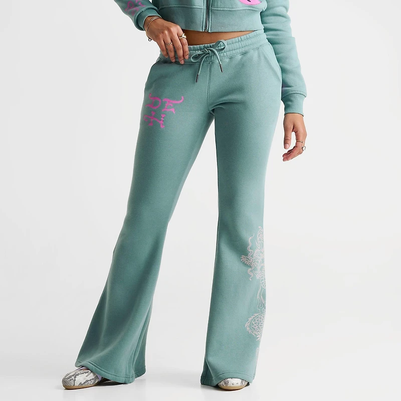 Women's Ed Hardy Wings Bootcut Fleece Pants