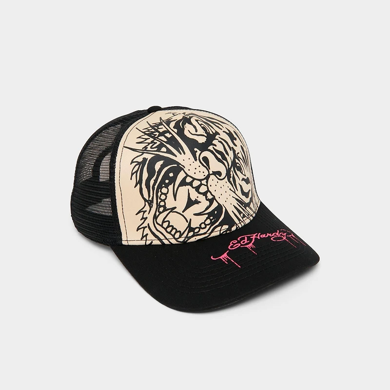 Ed Hardy Tiger Outline Trucker Hat