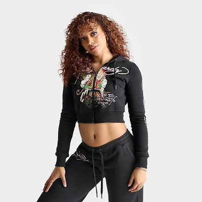 Women's Ed Hardy Mountain Tiger Fleece Full-Zip Hoodie