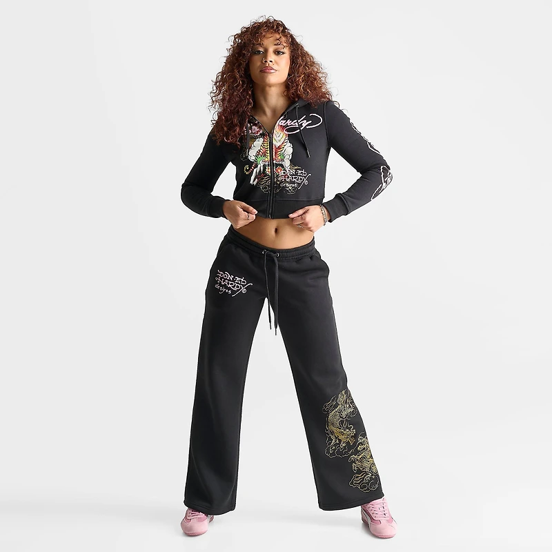 Women's Ed Hardy Mountain Tiger Fleece Full-Zip Hoodie