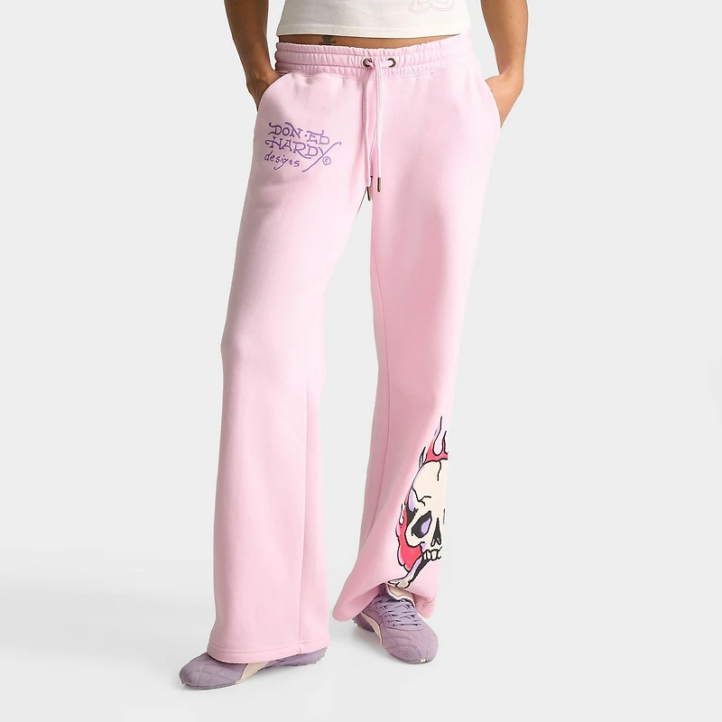 Women's Ed Hardy Leopard Fleece Jogger Pants