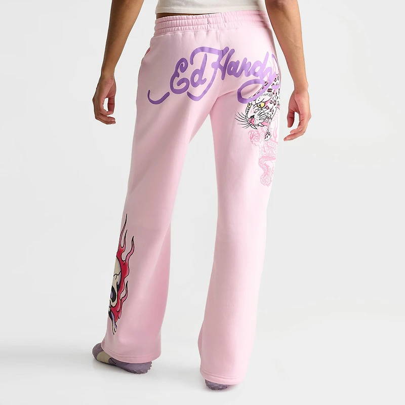 Women's Ed Hardy Leopard Fleece Jogger Pants
