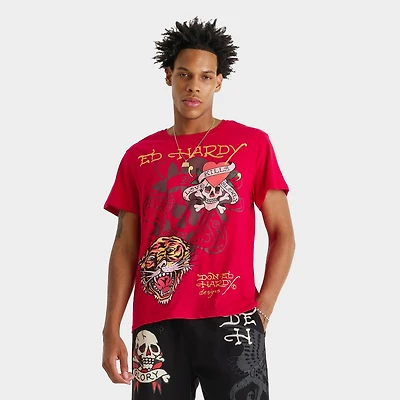 Men's Ed Hardy Tiger Skull Graphic T-Shirt