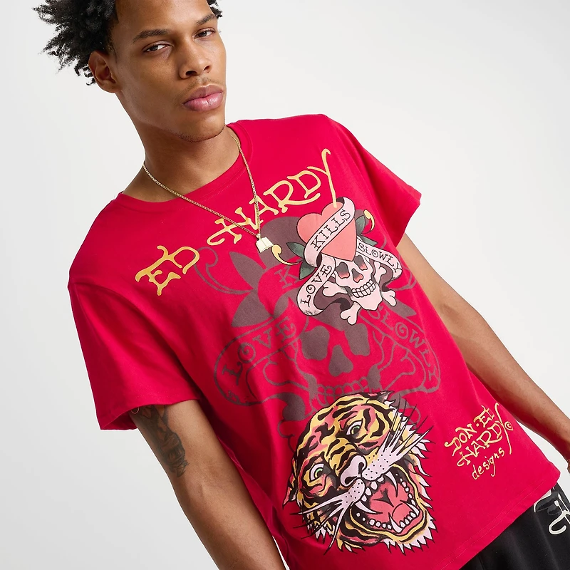 Men's Ed Hardy Tiger Skull Graphic T-Shirt