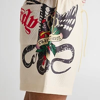 Men's Ed Hardy Dagger Rose Mesh Shorts