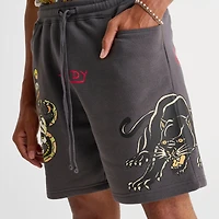 Men's Ed Hardy Panther Skull Fleece Shorts
