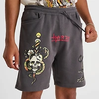 Men's Ed Hardy Panther Skull Fleece Shorts