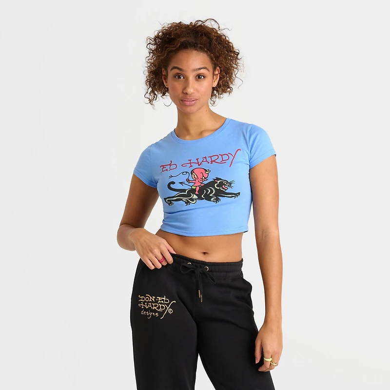 Women's Ed Hardy Devil Panther Baby T-Shirt