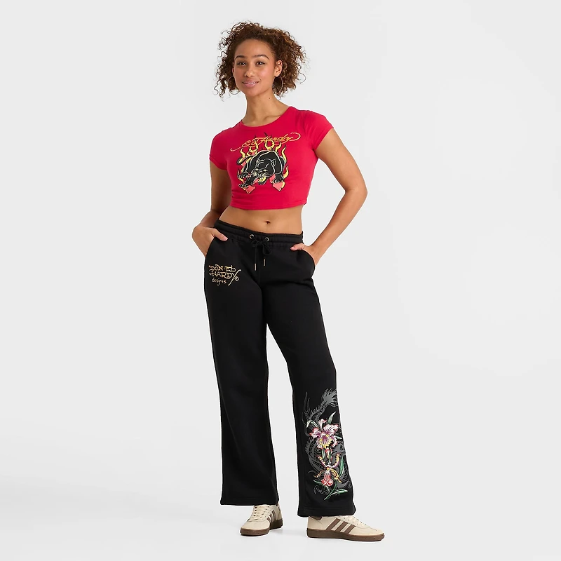 Women's Ed Hardy Panther Flame Baby T-Shirt