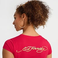 Women's Ed Hardy Panther Flame Baby T-Shirt