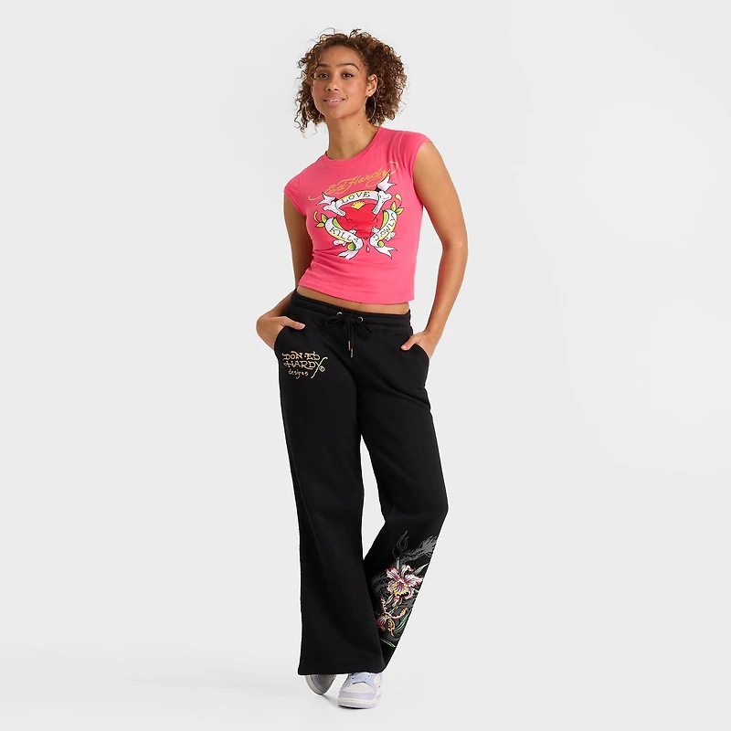 Women's Ed Hardy Love Kills Slowly Capped-Sleeve Baby T-Shirt