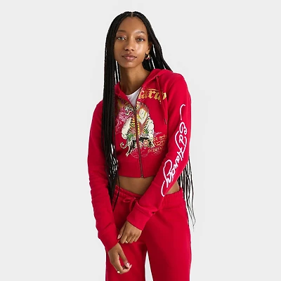 Women's Ed Hardy Mountain Tiger Fleece Full-Zip Hoodie