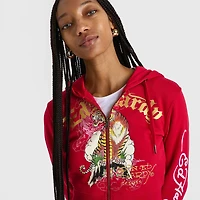 Women's Ed Hardy Mountain Tiger Fleece Full-Zip Hoodie