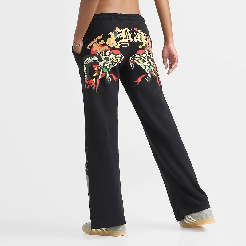Women's Ed Hardy Heart Snake Fleece Jogger Pants