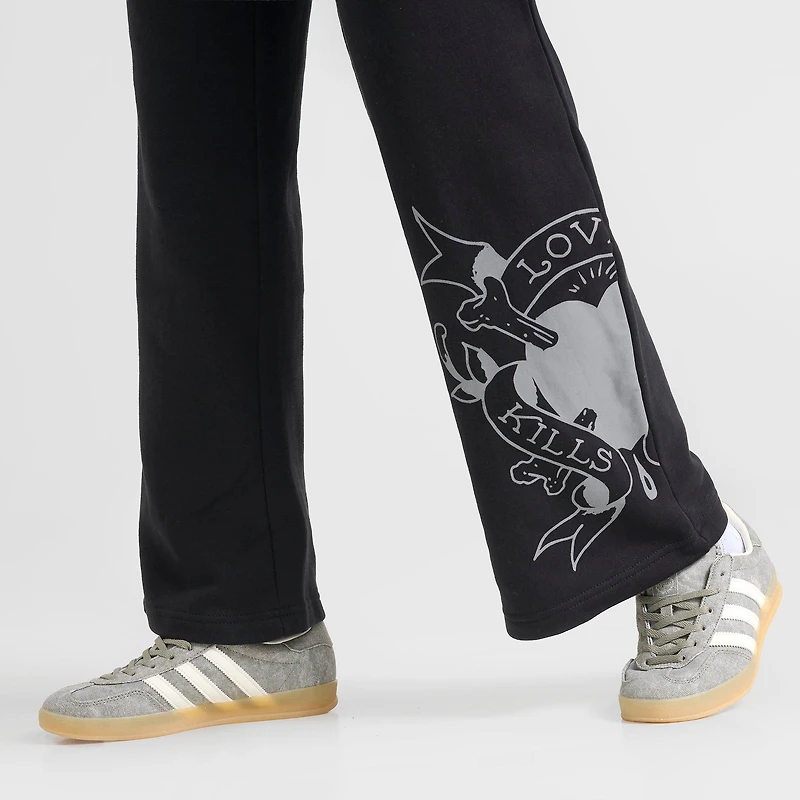 Women's Ed Hardy Heart Snake Fleece Jogger Pants