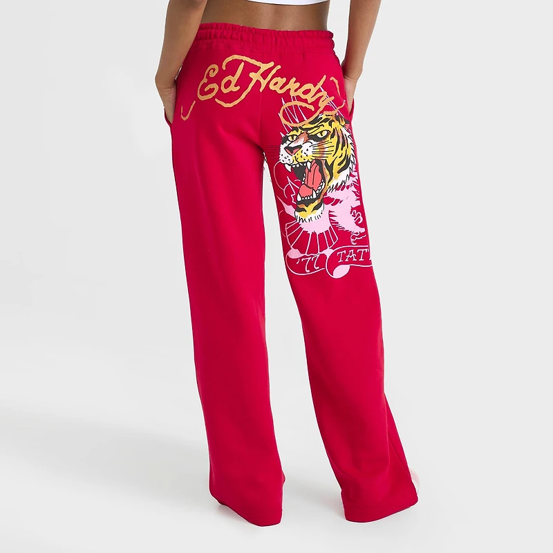 Women's Ed Hardy Mountain Tiger Fleece Jogger Pants