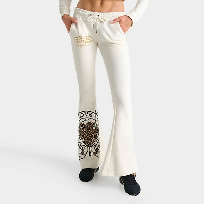 Women's Ed Hardy "Love Kills Slowly" Bootcut Fleece Jogger Pants