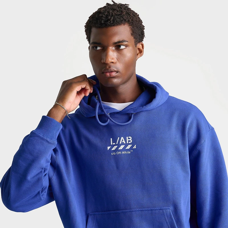 Men's L/AB c/o Off-White Diagonal Fleece Pullover Hoodie