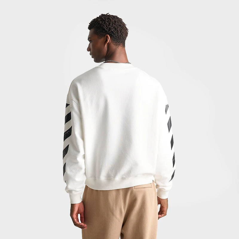 Men's L/AB c/o Off-White Diagonal Fleece Crewneck Sweatshirt