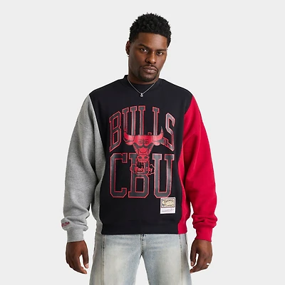 Men's Mitchell & Ness Chicago Bulls NBA Split Crewneck Sweatshirt