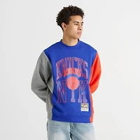 Men's Mitchell & Ness New York Knicks NBA Split Crewneck Sweatshirt