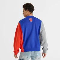 Men's Mitchell & Ness New York Knicks NBA Split Crewneck Sweatshirt