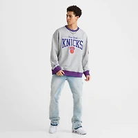 Men's Mitchell & Ness New York Knicks NBA Throw It Back Fleece Crewneck Sweatshirt