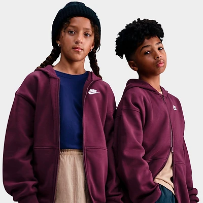 Big Kids' Nike Sportswear Club Fleece Oversized Full-Zip Hoodie
