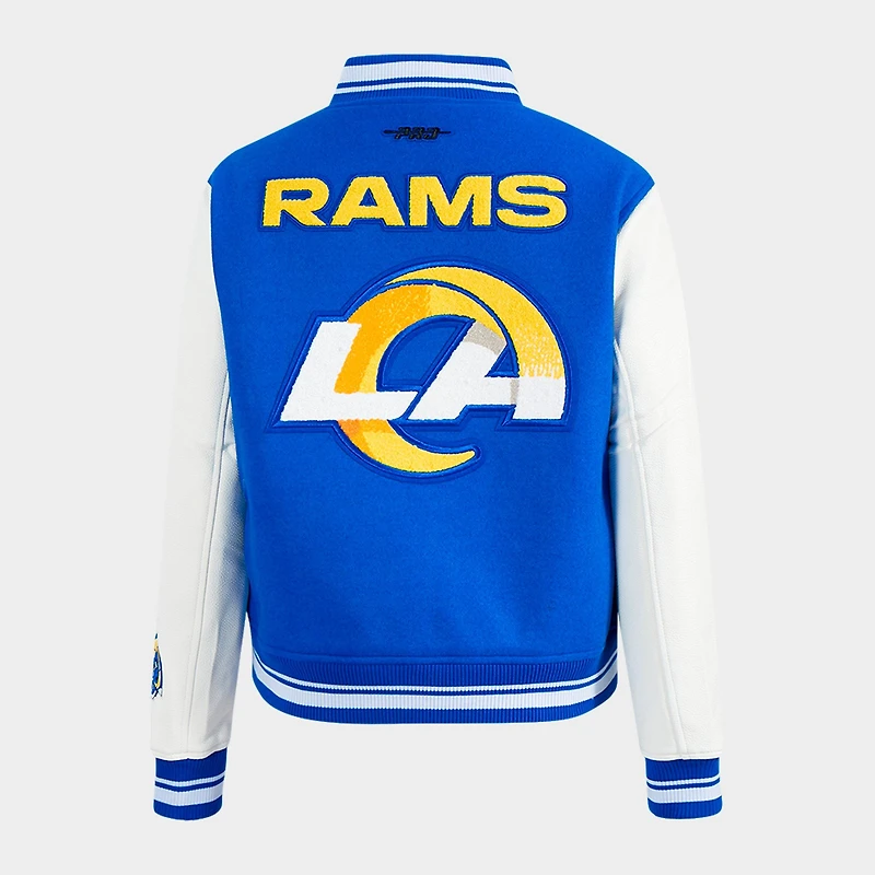 Women's Pro Standard Los Angeles Rams NFL Mashup Rib Wool Varsity Jacket