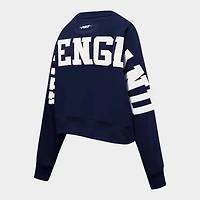 Women's Pro Standard New England Patriots NFL Mashup Rib Cropped Pullover Hoodie
