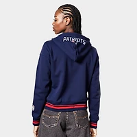 Women's Pro Standard New England Patriots NFL Mashup Rib Cropped Pullover Hoodie