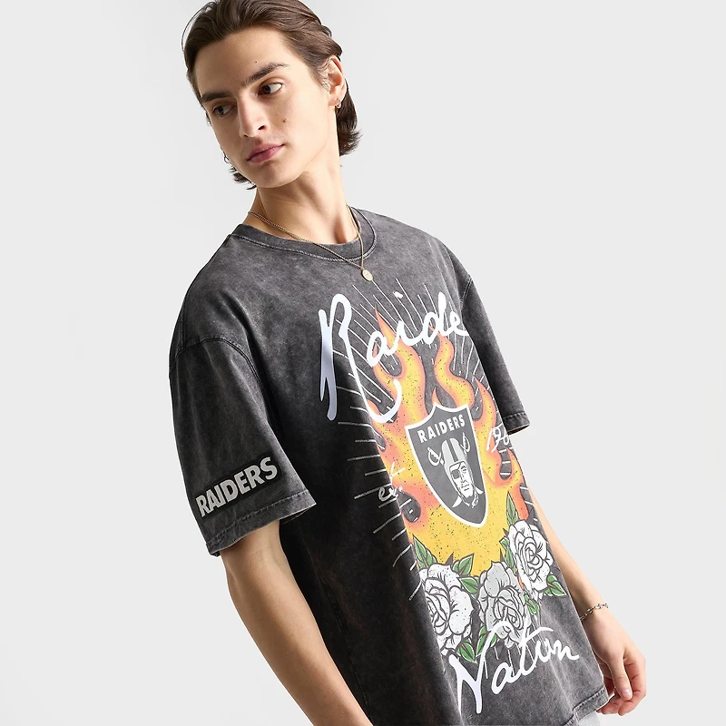 Men's Pro Standard Las Vegas Raiders NFL Fire And Roses Graphic T-Shirt