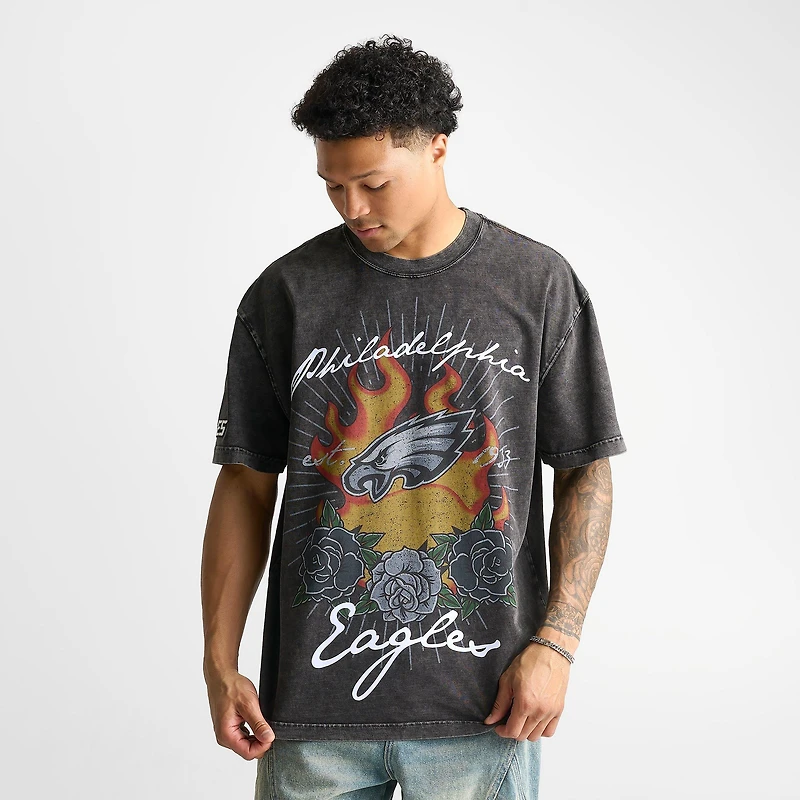 Men's Pro Standard Philadelphia Eagles NFL Fire And Roses Graphic T-Shirt