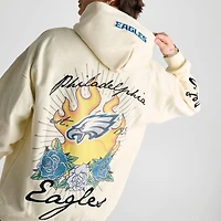 Men's Pro Standard Philadelphia Eagles NFL Fire and Roses Drop Shoulder Pullover Hoodie