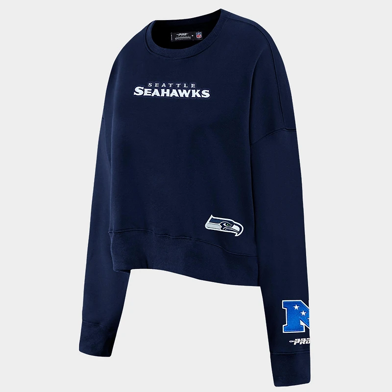 Women's Pro Standard Seattle Seahawks Wingspan Fleece Crewneck Sweatshirt