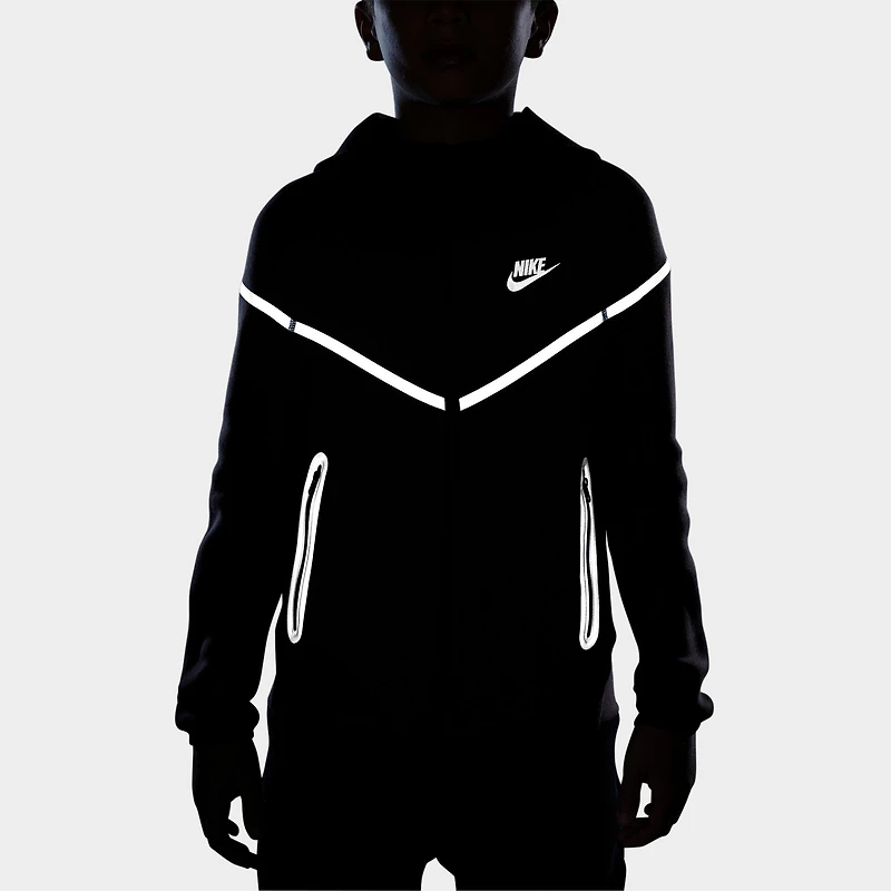 Boys' Big Kids' Nike Sportswear Tech Fleece Reflective Full-Zip Hoodie