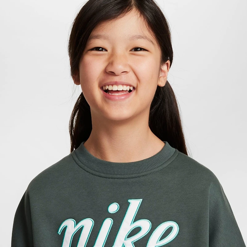 Girls' Big Kids' Nike Sportswear Club Fleece Boxy Crewneck Sweatshirt