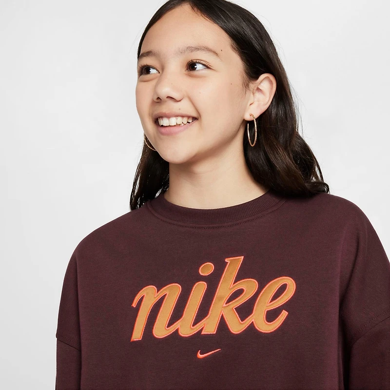Girls' Big Kids' Nike Sportswear Club Fleece Boxy Crewneck Sweatshirt