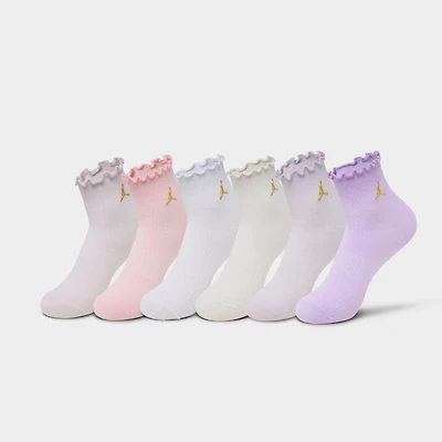 Girls' Jordan Lettuce Edge Ankle Socks (6-Pack)