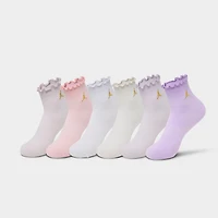 Girls' Jordan Lettuce Edge Ankle Socks (6-Pack)