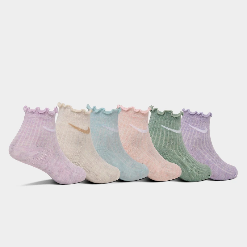 Little Kids' Nike Preschool Lettuce Welt 6-Pack Quarter Socks
